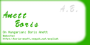 anett boris business card